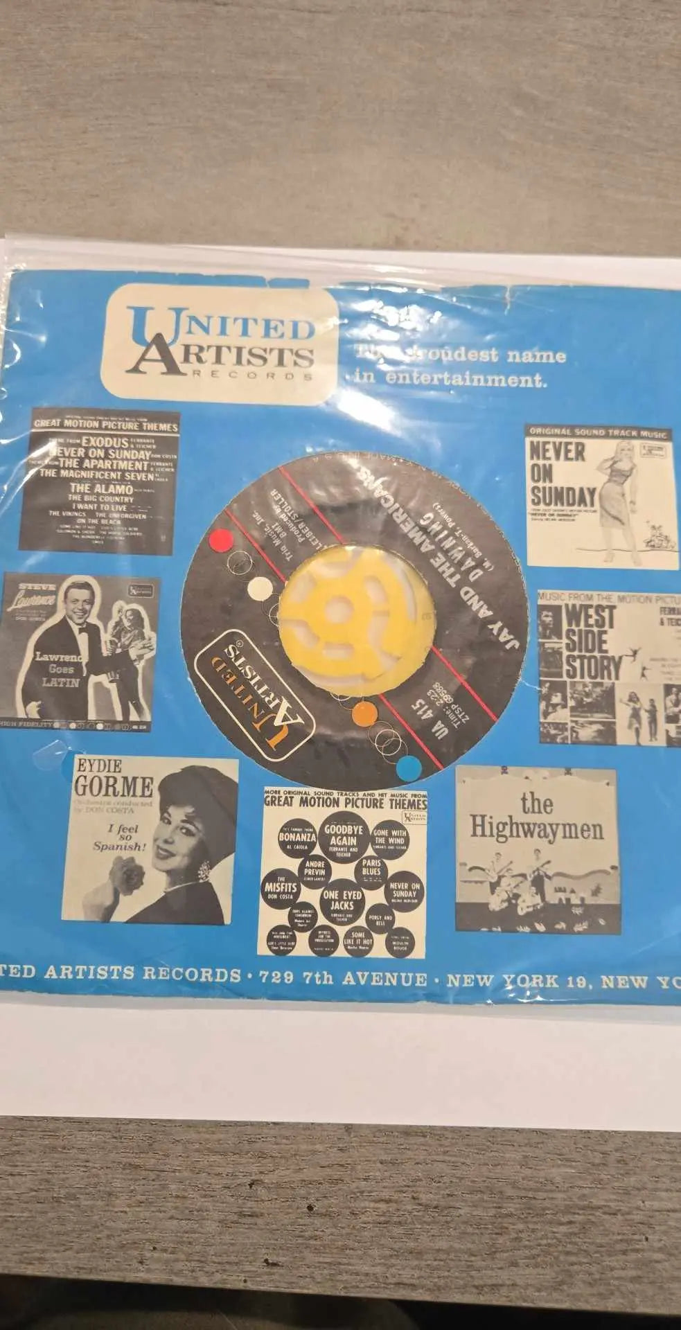 45rpm Vinyl | United Artists Records | Jay and the Americans | Dawning - The Junk Guru