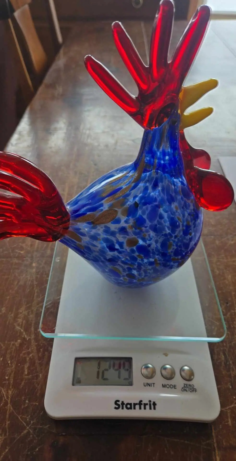 Glass Rooster | Handblown | Solid Glass Decoration - The Junk Guru