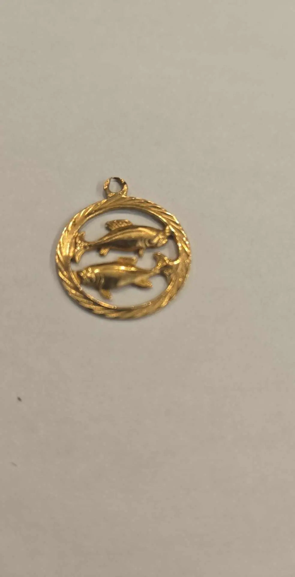 Gold Necklace Piece | Pisces / Zodiac Interpretation | No Chain - The Junk Guru