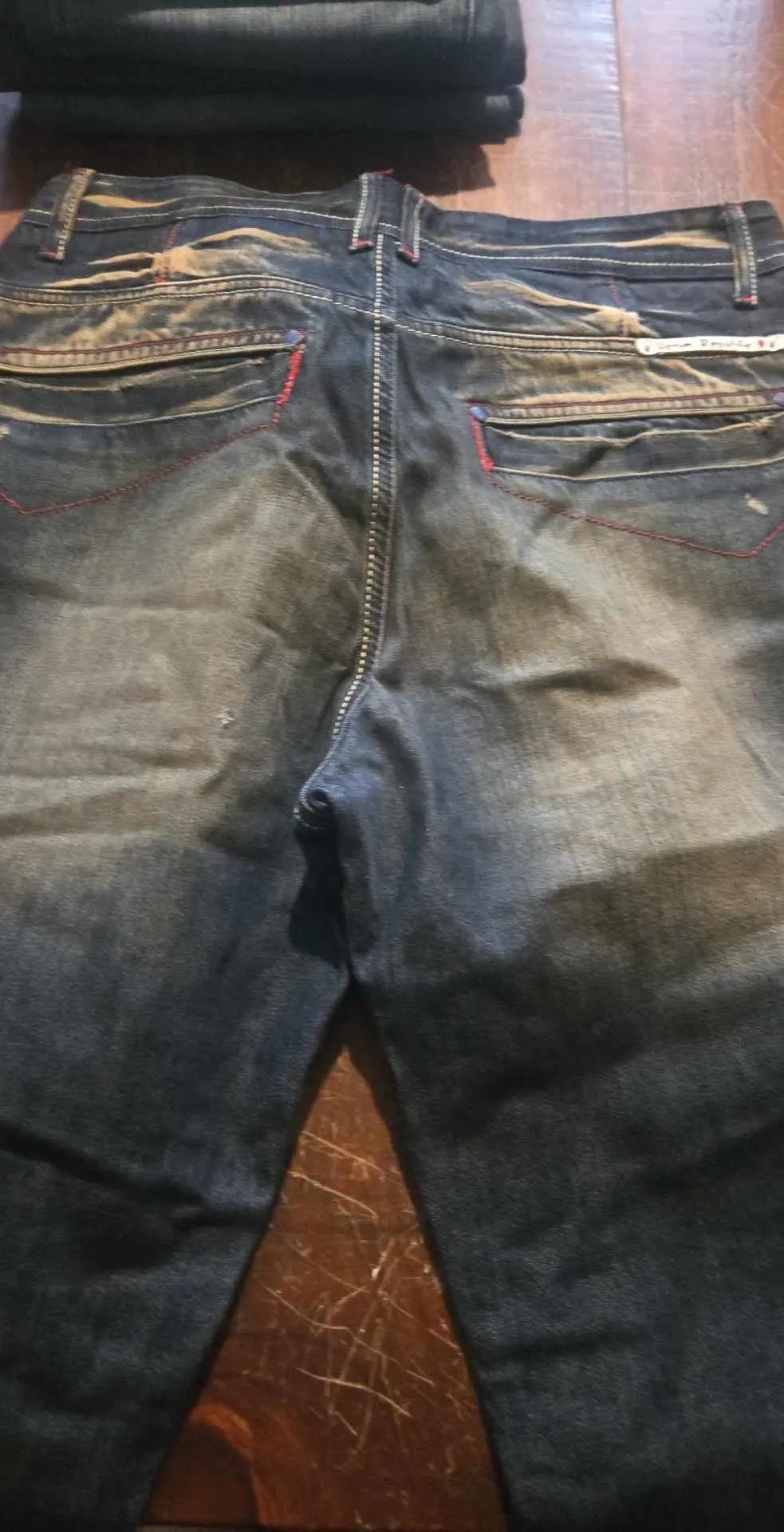 Blue Jeans | Denim Republic | Faded Stylistic Look | Size 34 - The Junk Guru