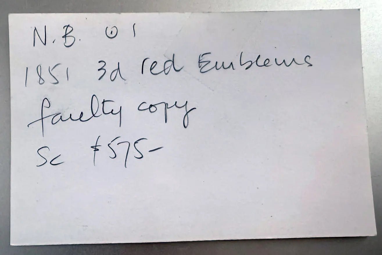 1851 Stamp from New Brunswick | 3d Red Emblems | Error Stamp - The Junk Guru