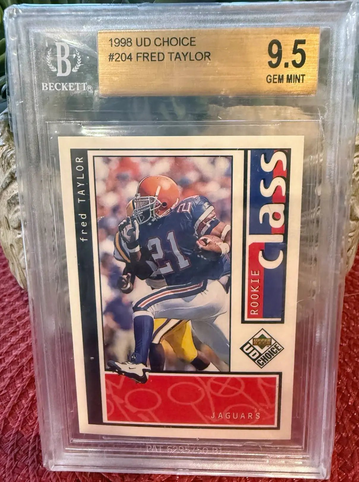 1998 UD Choice Fred Taylor | Rookie Card #204 | Beckett 9.5 GEM MINT - The Junk Guru