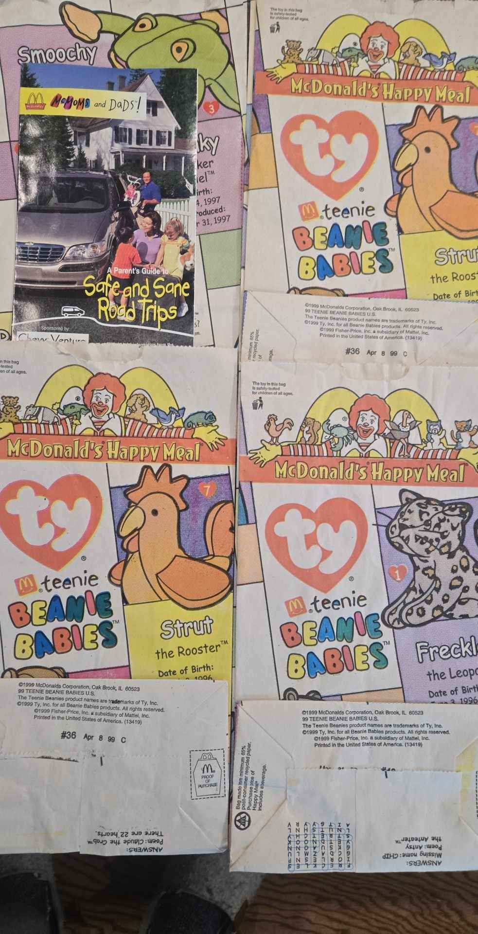 McDonald's 1999 TY Teenie Beanie Babies | Happy Meal Paper Bags - The Junk Guru